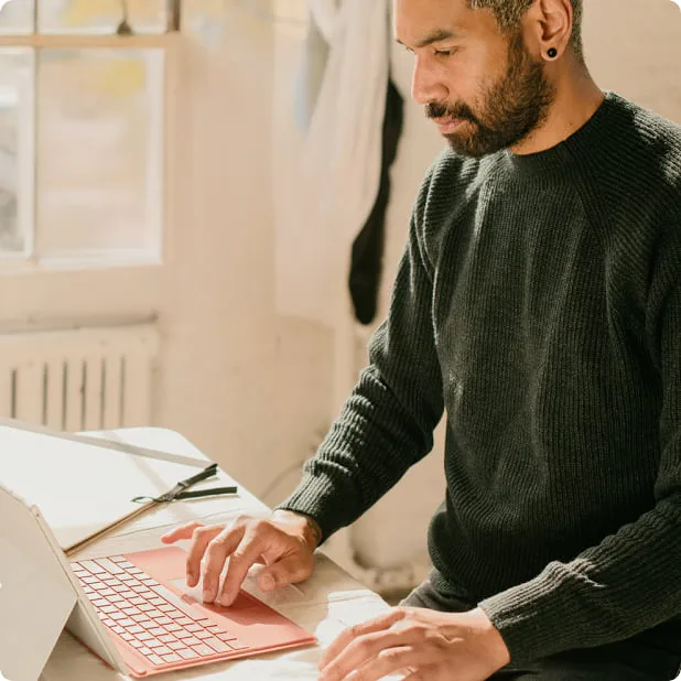 Person working on computer