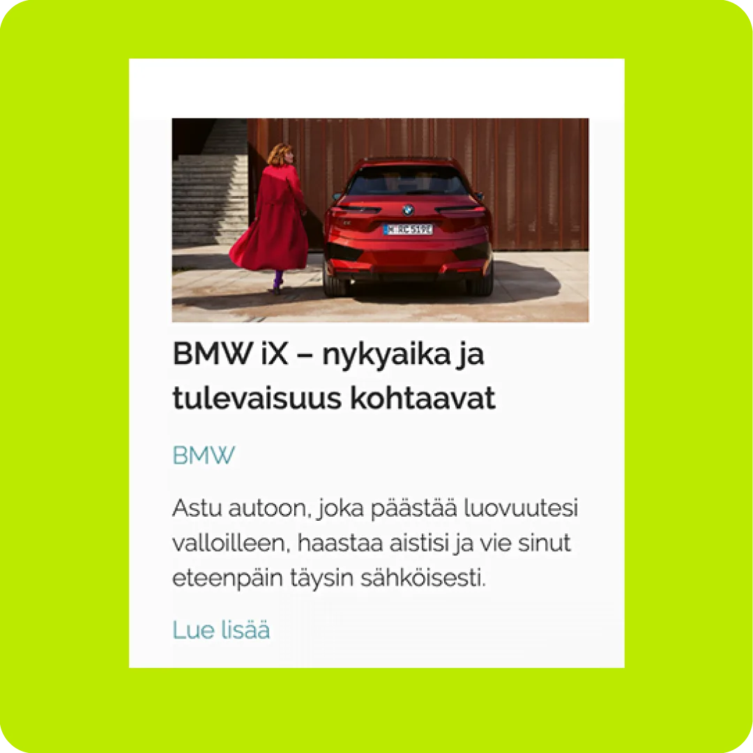 Ad example: BMW FI